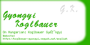 gyongyi koglbauer business card